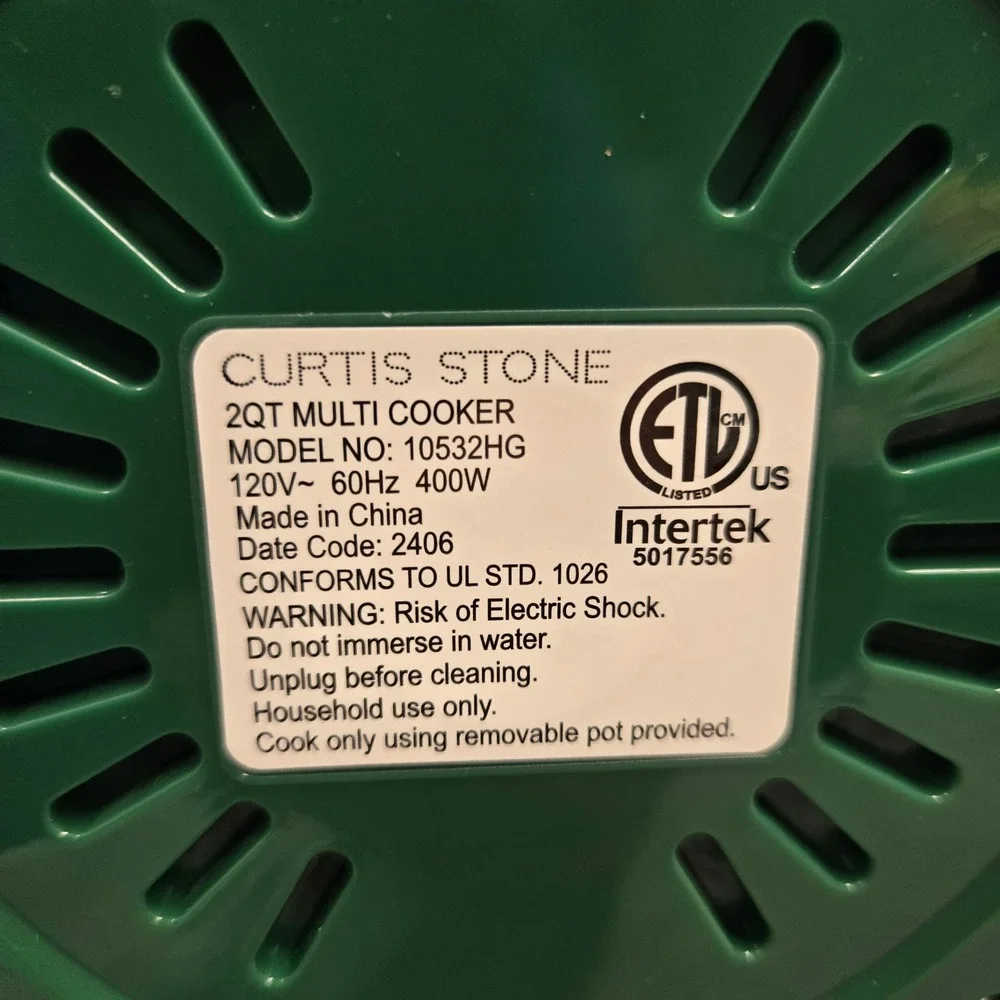 Curtis Stone 2QT Multi Cooker Hunter Green Rice Slow Cooker 10532HG Works